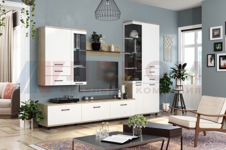  корпус Гикори Джексон Светлый, фасад Белый Бриллиант Глянцевый 