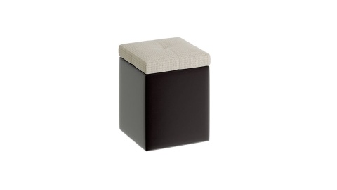 Пуф «Домино» (Кожзам темный/ткань светлая)